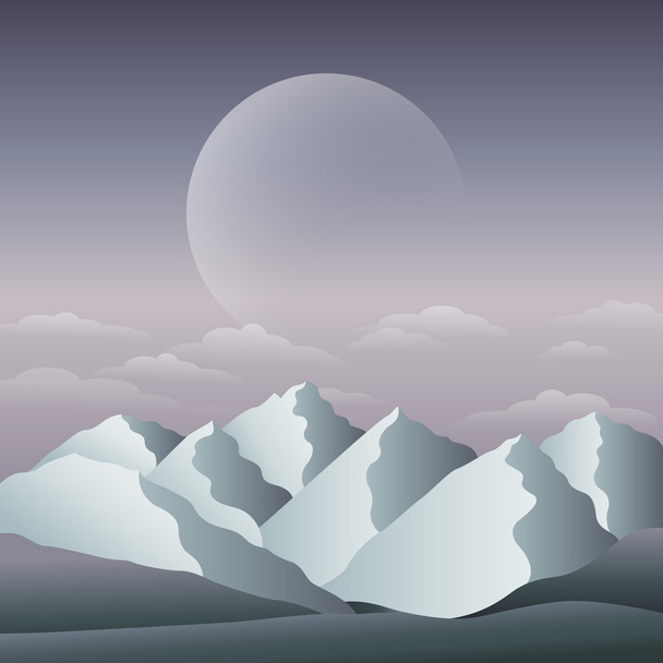 Fantasy landscape with mountains - Vector, Image