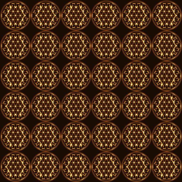 Цветок Жизни медный символ бесшовный фон, сакральная геометрия
 - Вектор,изображение