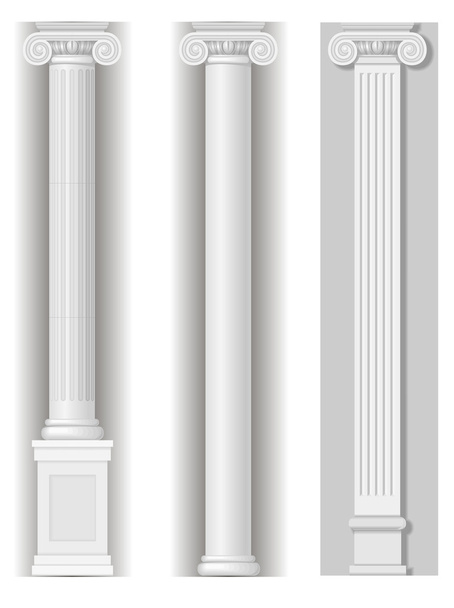 Classic antique white columns - Vector, Image