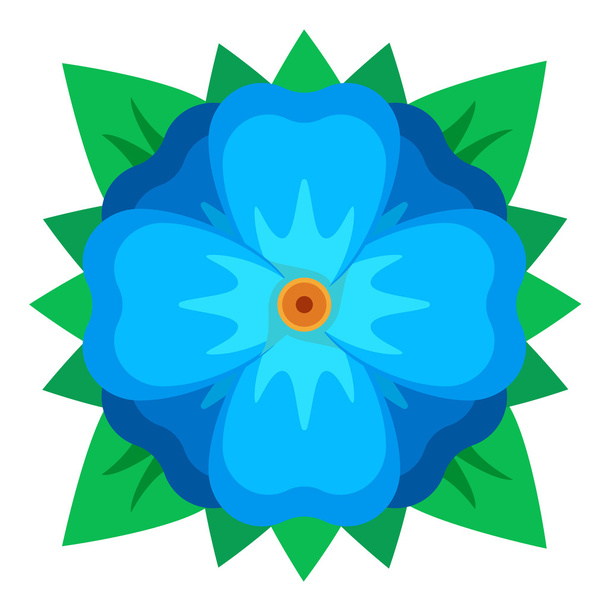 blauwe geometrische bloem - Vector, afbeelding