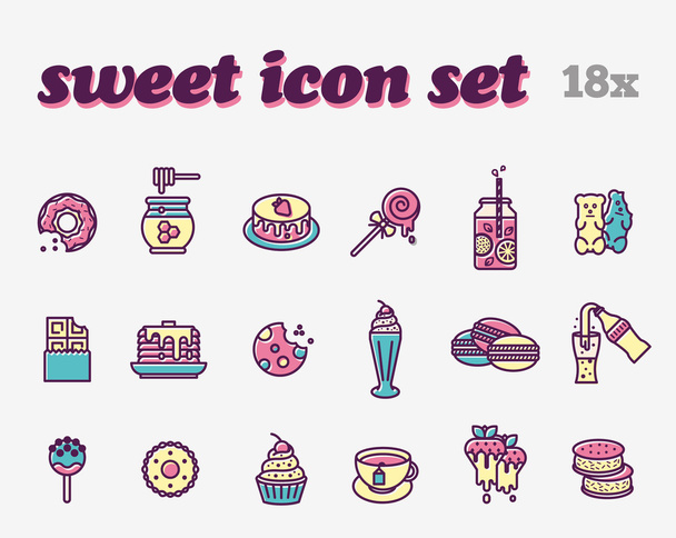 Conjunto de iconos dulces
 - Vector, imagen