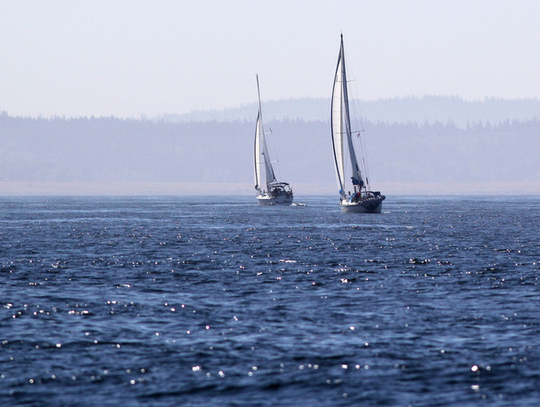 Kaksi purjeveneitä Deep Blue Water
 - Valokuva, kuva
