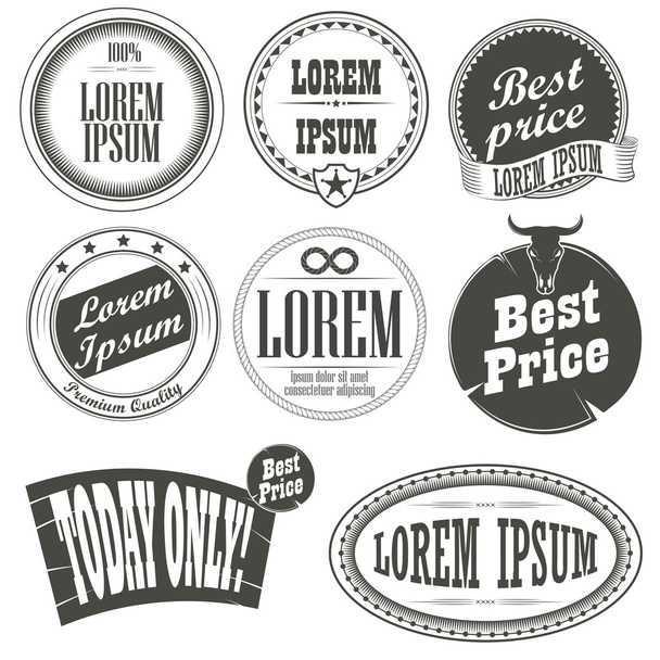 Collection of retro vintage labels - Vector, Image