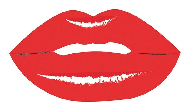 Иллюстрация женских губ на белом фоне - Вектор,изображение