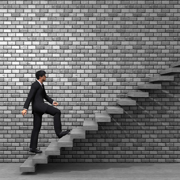 Empresário subindo em uma escada
 - Foto, Imagem