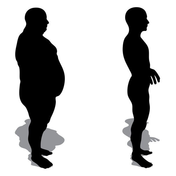 nadváhou štíhlý muž vs - Fotografie, Obrázek