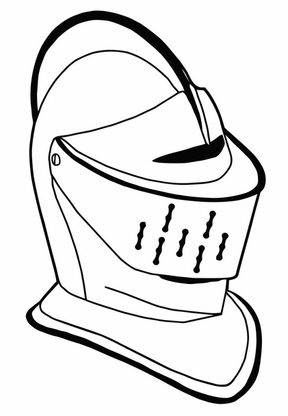 Isolated Full Face 16th Century War Helmet - Vector, Image