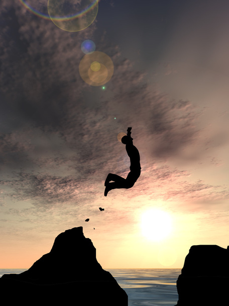 Молодой человек прыгает
 - Фото, изображение