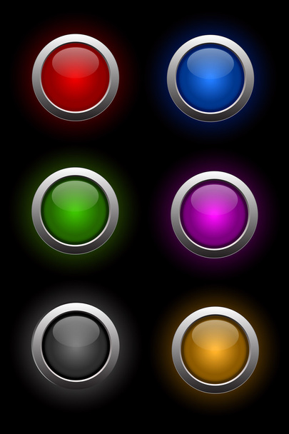 Vector set of neon glass buttons - Vektor, obrázek