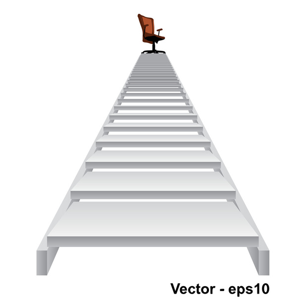 bílý schodiště s židlí - Vektor, obrázek