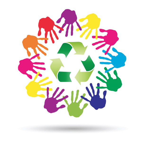 Εννοιολογική ανακύκλωσης πράσινο σύμβολο - Φωτογραφία, εικόνα
