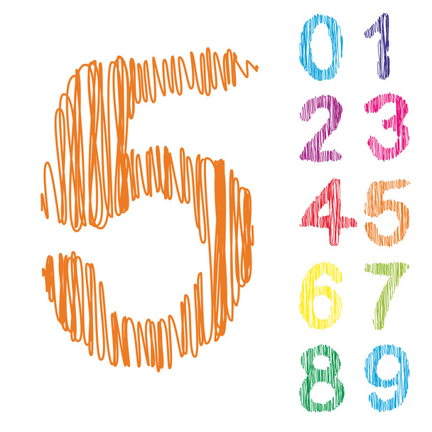 colorful  scribble font - Photo, Image