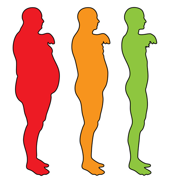 sobrepeso vs slim ajuste hombre silueta
 - Foto, Imagen