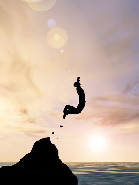 jovem homem silhueta salto
 - Foto, Imagem