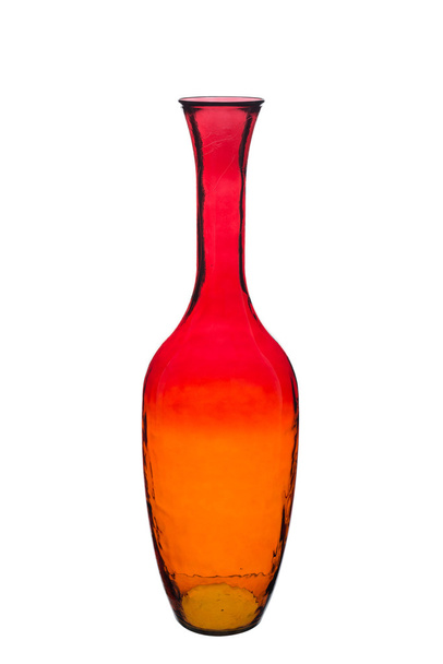 空の赤みがかった琥珀色グラデーション クリスタル花瓶 - 写真・画像