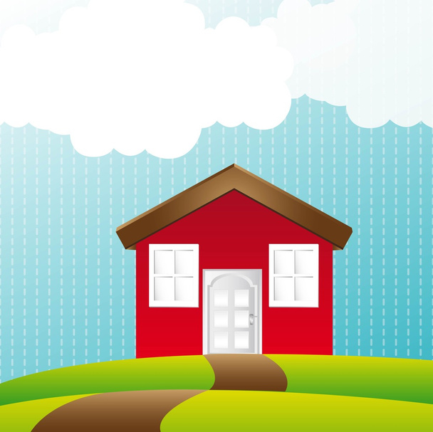 red house - Vector, Image