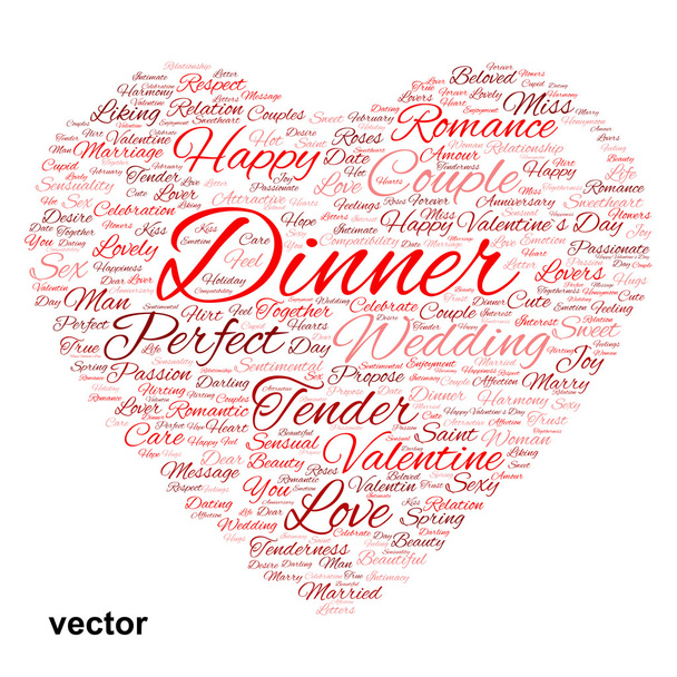 Valentine srdce slovo mrak - Vektor, obrázek