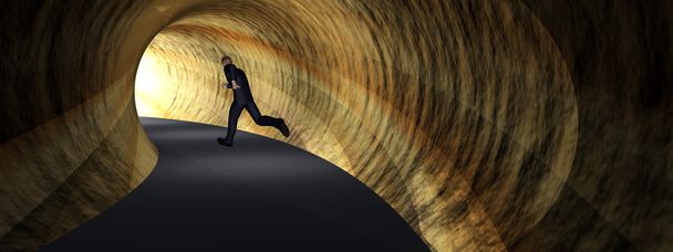 działalności człowieka w tunel drogowy ciemny - Zdjęcie, obraz