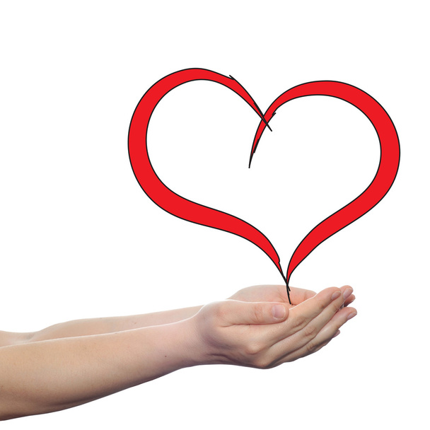 painted  heart shape love symbol - Photo, Image
