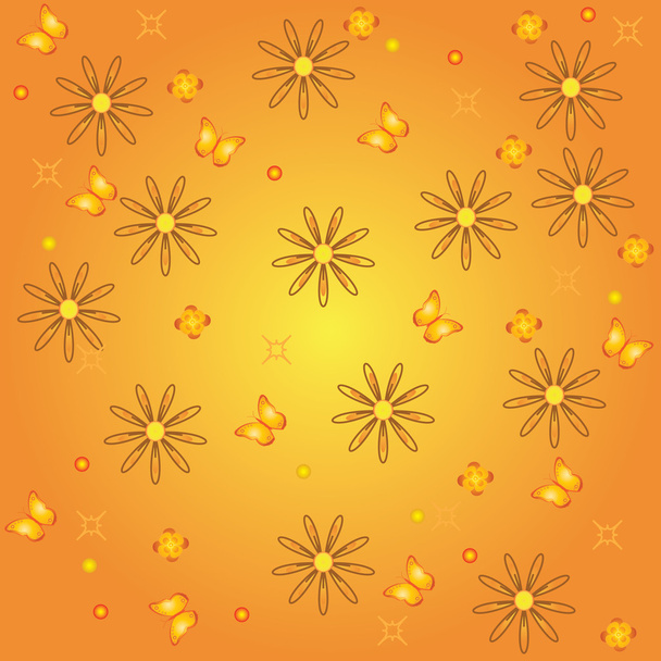 Kwiatowe wzory tekstury pomarańczowy i pomarańczowe kwiaty - Wektor, obraz