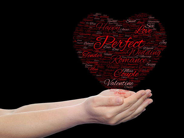 Den svatého Valentýna wordcloud - Fotografie, Obrázek