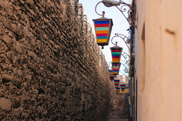 エッサウィラ、モロッコ - 都市要塞、街と家の壁 - 写真・画像