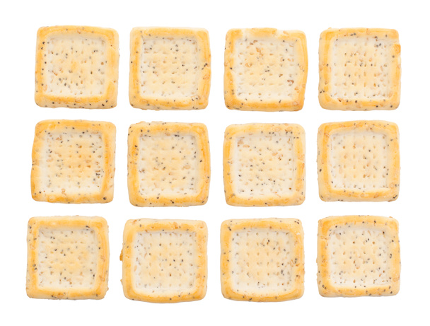 Egyszerű négyzet alakú keksz elszigetelt - Fotó, kép