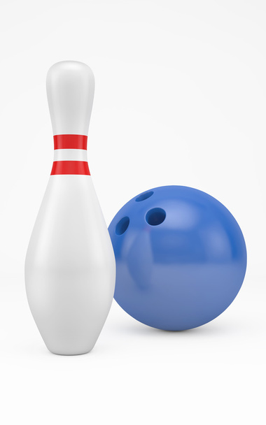 Bowling ball hits skittle - Photo, Image