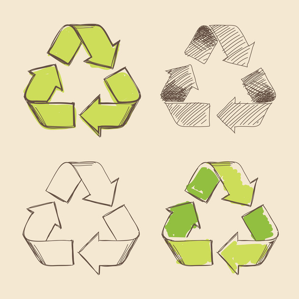 Recycling symbool tekening - Vector, afbeelding