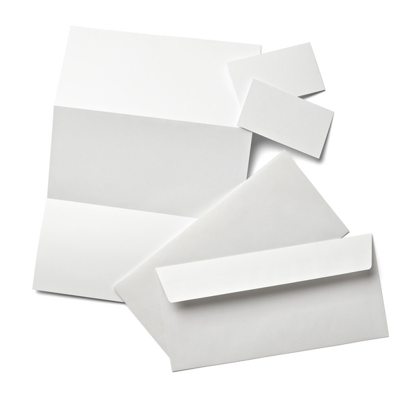 Folleto carta tarjeta de visita blanco papel en blanco plantilla
 - Foto, Imagen