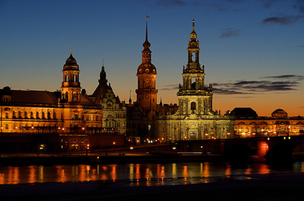 Дрезден Старого міста ніч 02 - Фото, зображення