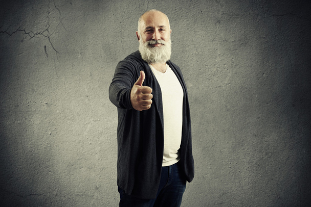 man with white beard showing thumbs up - Valokuva, kuva