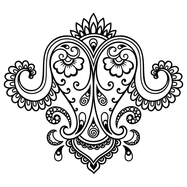 Henna tattoo flower template.Mehndi. - Вектор,изображение