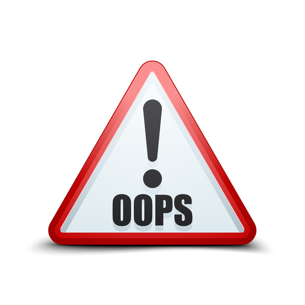 Oops! triangle sign - Vector, Image