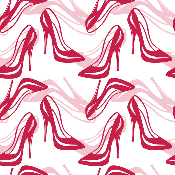 απλό μοτίβο κλασικά Γυναικεία παπούτσια υψηλής φτέρνα ροζ - Διάνυσμα, εικόνα