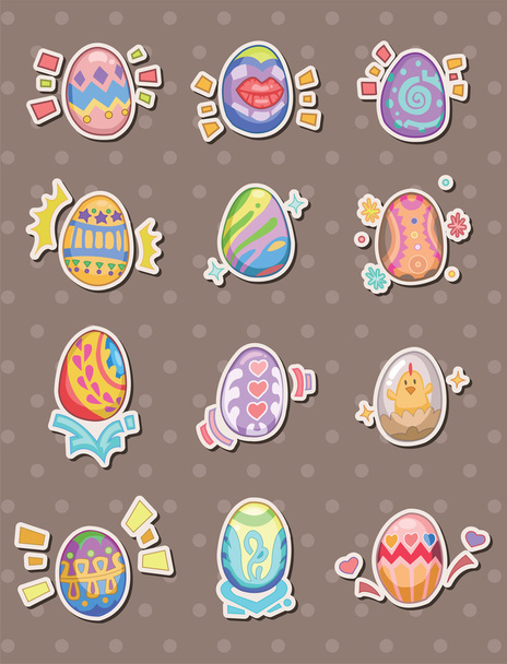 cartoon Easter egg stickers - Vektör, Görsel