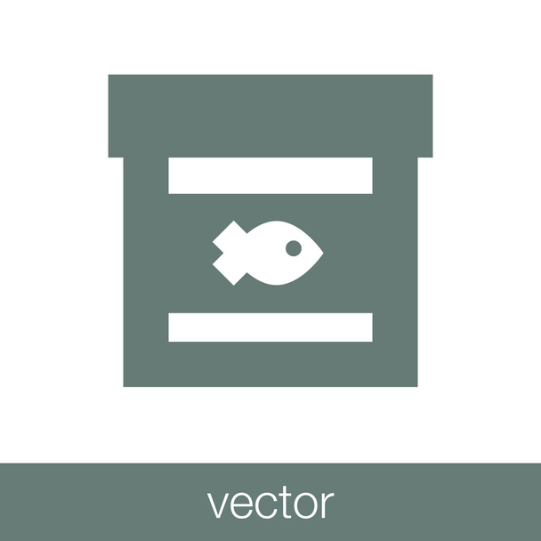 Fish glass icon. Concept flat style design illustration icon. - Vector, Image