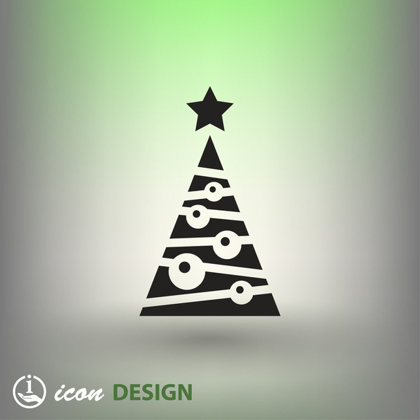 Pictograph of christmas tree - Vector, Image