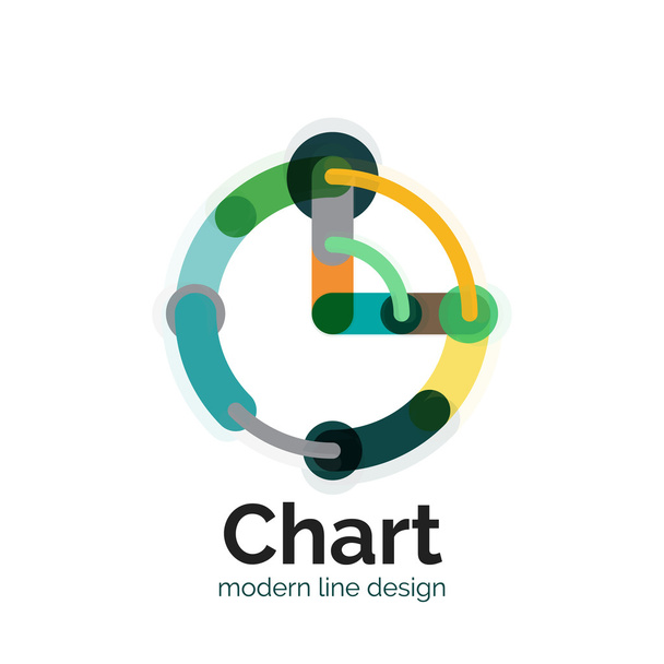 Ohut viiva kaavion logo suunnittelu. Graafinen kuvake moderni värikäs tasainen tyyli
 - Vektori, kuva