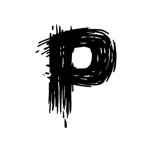 Písmeno P s plstěnou pera. - Vektor, obrázek