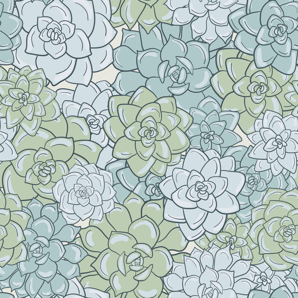 abstract vector seamless pattern with succulentes - Vecteur, image