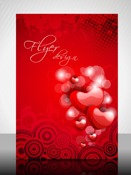 Гарний день Святого Валентина flyer, банер або кришку оформленням і глянсовий серце фігури - Вектор, зображення