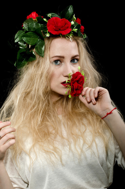 flower girl in the Studio - Foto, afbeelding