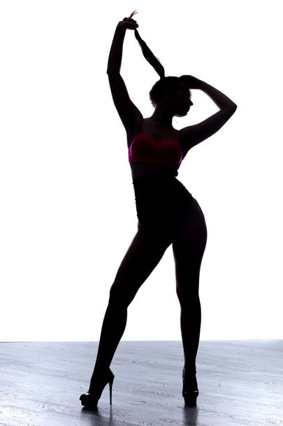 silhouette slender girl - Φωτογραφία, εικόνα