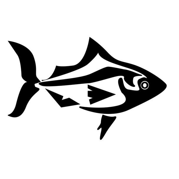 abstract silhouette of fish - Vector, Image