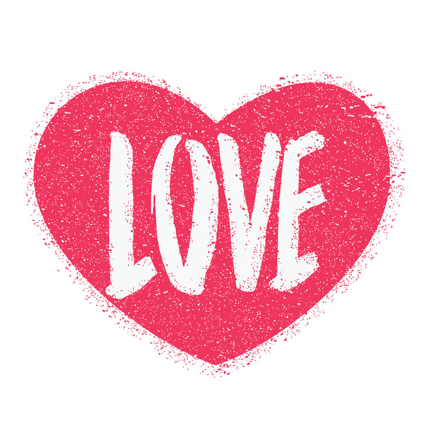 Word Love on a heart. - Vector, afbeelding