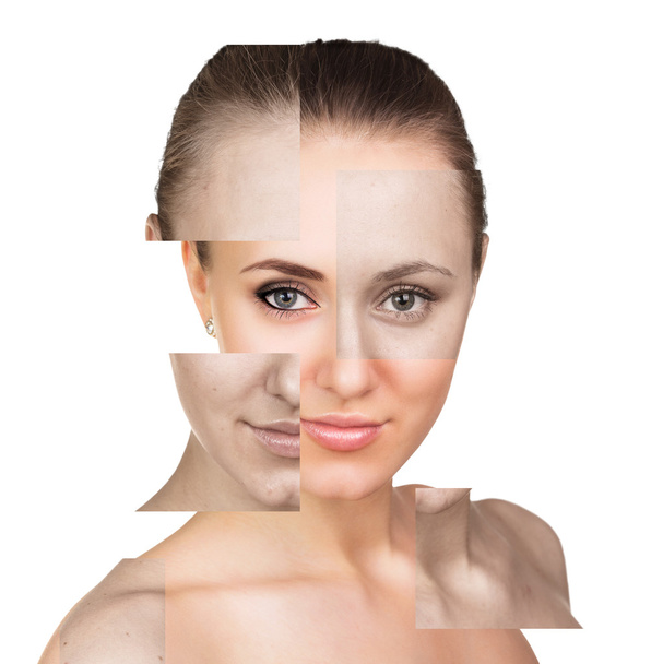 Comparative portrait of female face - Photo, Image