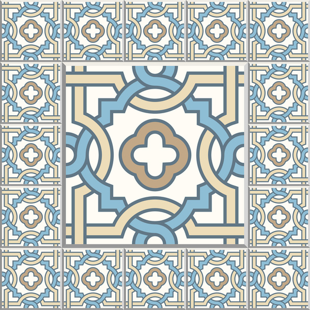 Retro tegels van de vloer patroon - Vector, afbeelding