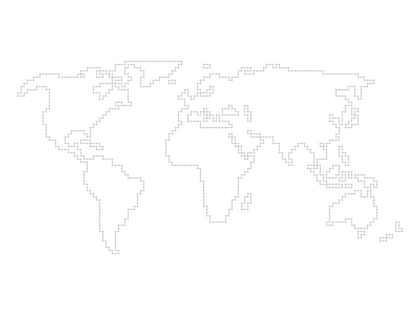 Διάνυσμα παγκόσμιο χάρτη - γωνιακό περίγραμμα - Διάνυσμα, εικόνα