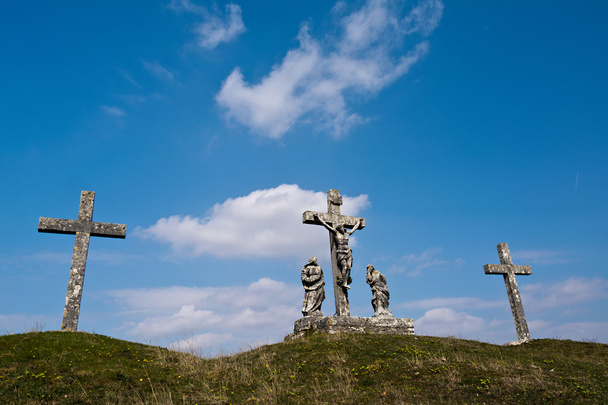 Vieux Calvaire crucifixion sculpture
 - Photo, image